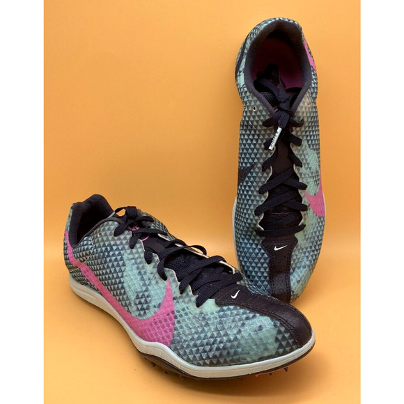 Nike Zoom W 4 Women’s SZ 9 Blue Pink Distance Spikes Running Cleats 553074 - 454